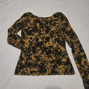 Proenza Schouler Black and Gold Long Sleeve Top